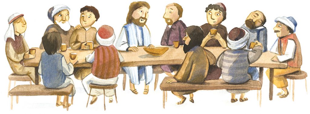 Bibelillustration, Abendmahl - Illustration Liliane Oser 